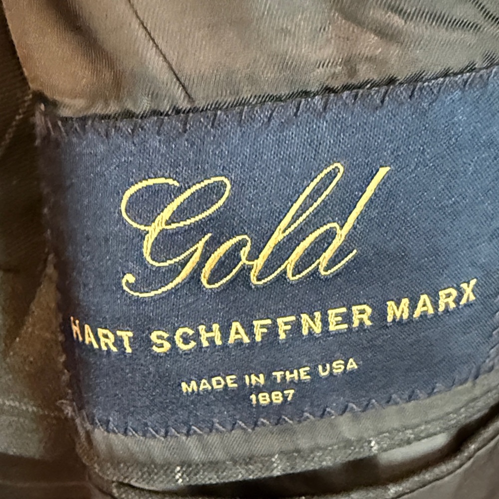 Hart Schaffner Marx Charcoal Pinstripe Suit Jacket - Picture 2 of 7